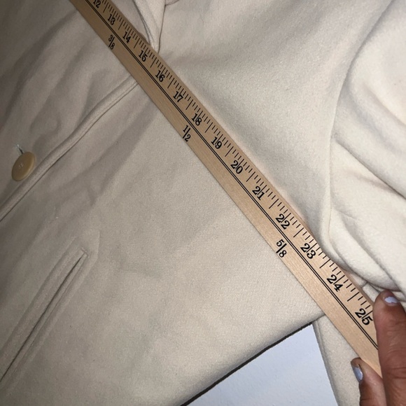 L.L. Bean Women's Wool Ivory Coat Size  Xl Aprox. Car Coat-Classic U - Picture 7 of 8